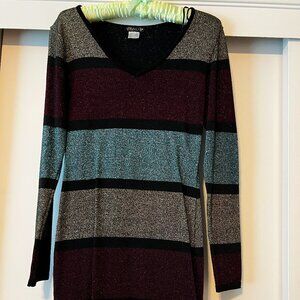 Venus lightweight striped sweater mini dress size S small